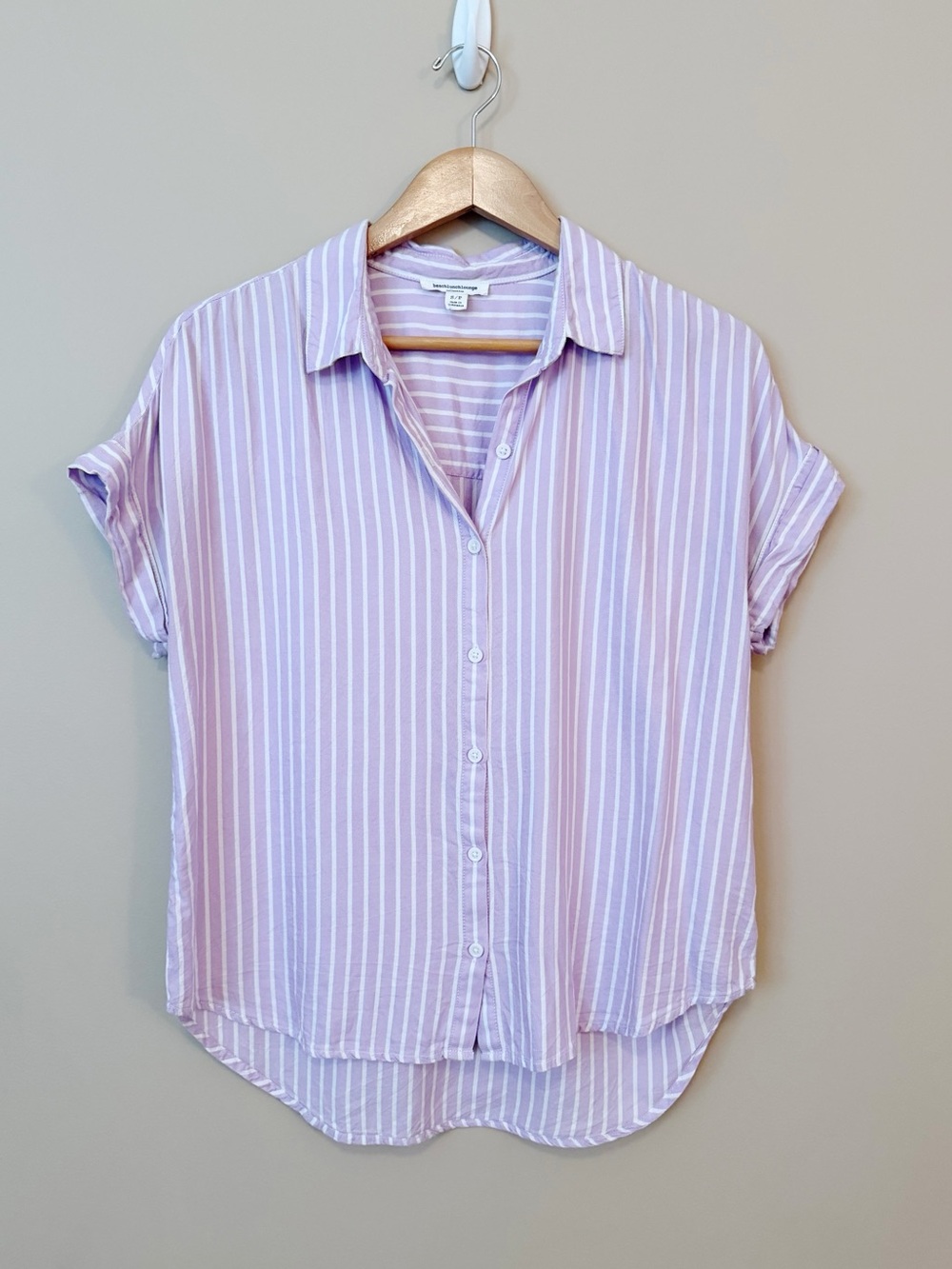 BeachLunchLounge Striped Relaxed Fit Button Up Sz S